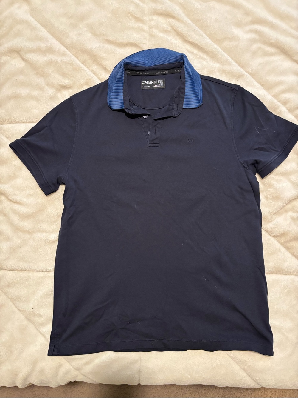 Calvin Klein Navy Polo with Blue Contrast Collar